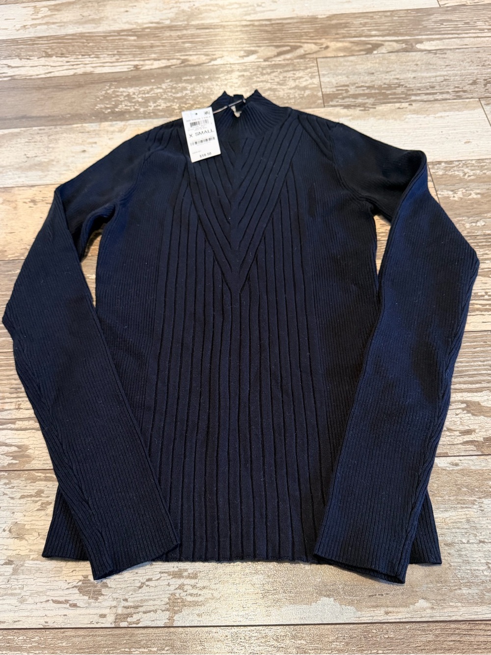 Black Slim Fit Mock Neck Sweater Women’s Size XS